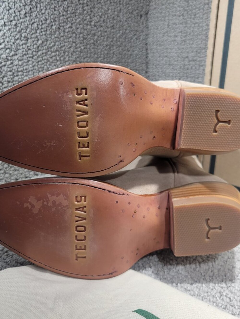 Tecovas The Annie Women's US Size 6.5B Fawn Suede Pull on Cowgirl Boots - Picture 8 of 10